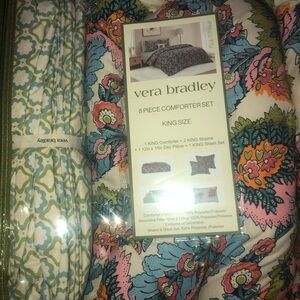 💚 Vera Bradley Multicolor Paisley King Comforter Set - includes sheets